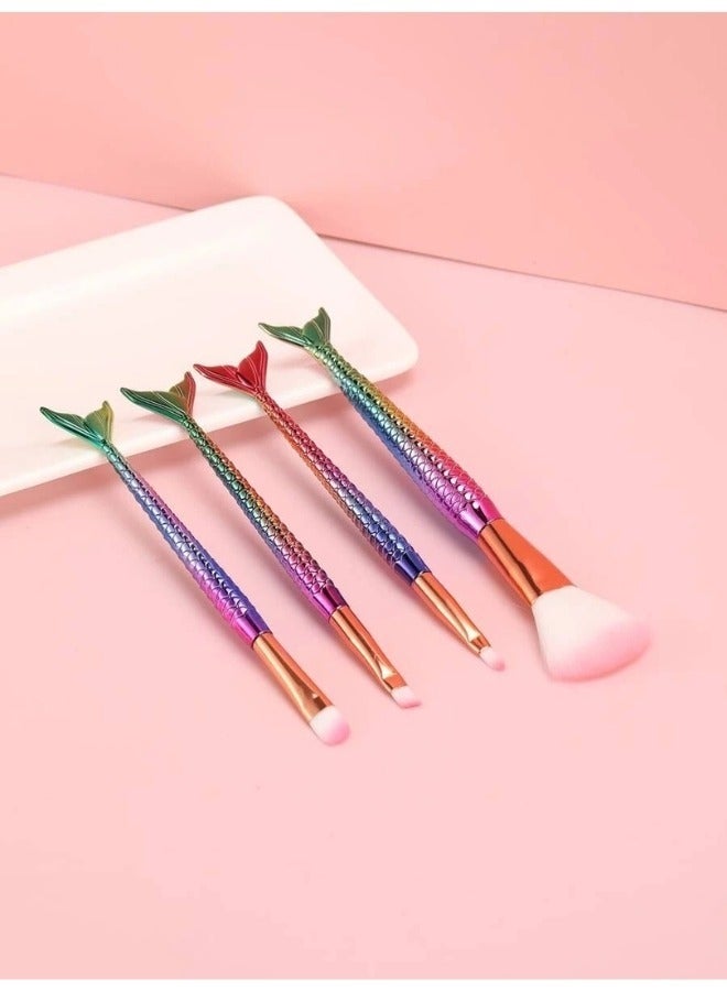 Mermaid Fish Makeup Brushes Set (4 pieces) - Image 2
