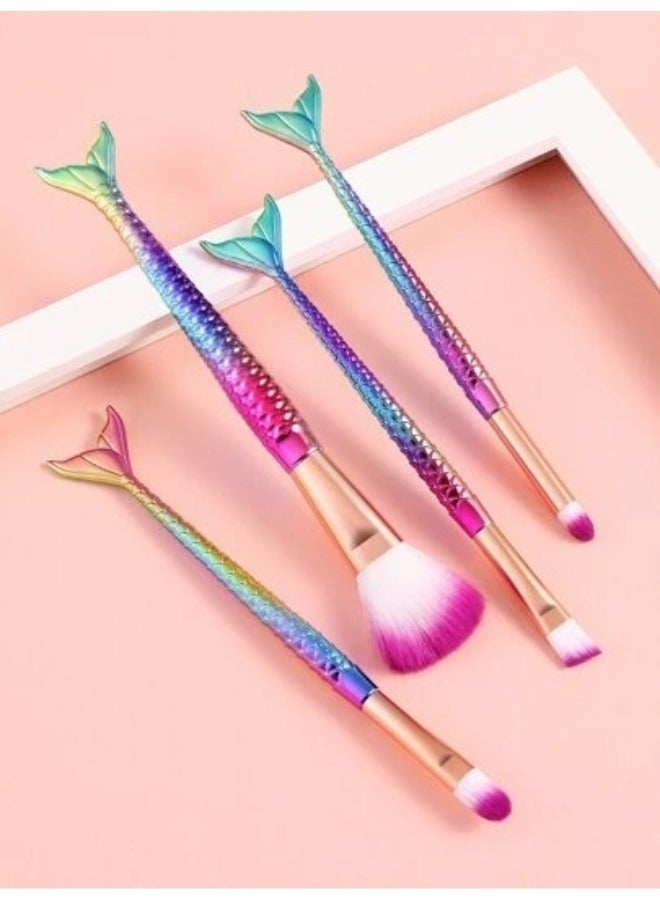 Mermaid Fish Makeup Brushes Set (4 pieces) - Image 3