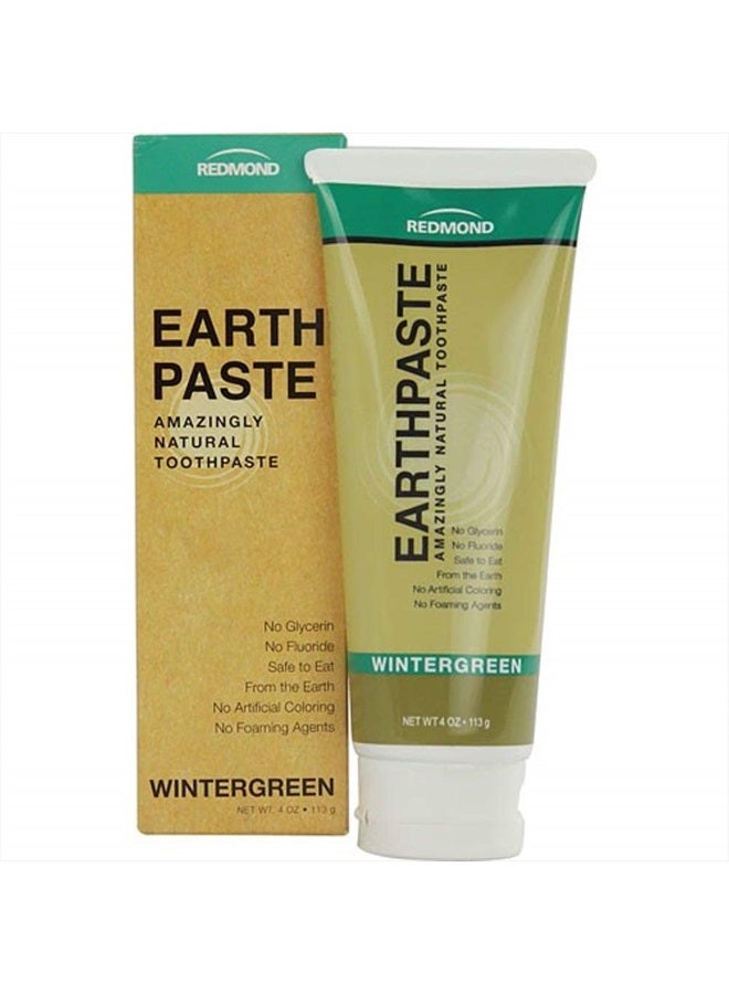 Product Name: REDMOND - Earthpaste All Natural Non-Fluoride Vegan Organic Non GMO Real Ingredients Toothpaste, Wintergreen, 4 Ounce Tube (6 Pack)
