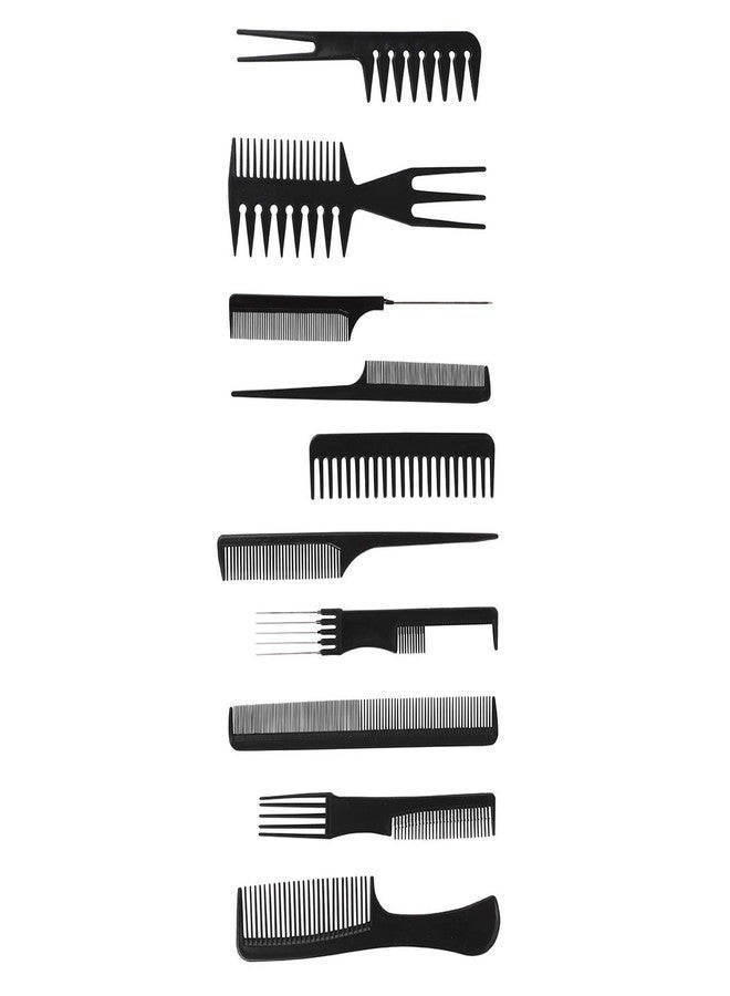 BOTIST Professional Hair Cutting and Styling Comb Kangi Salon Kit Combs Cumb Come Hair Comp - Combo Set of 10; Black - Image 1
