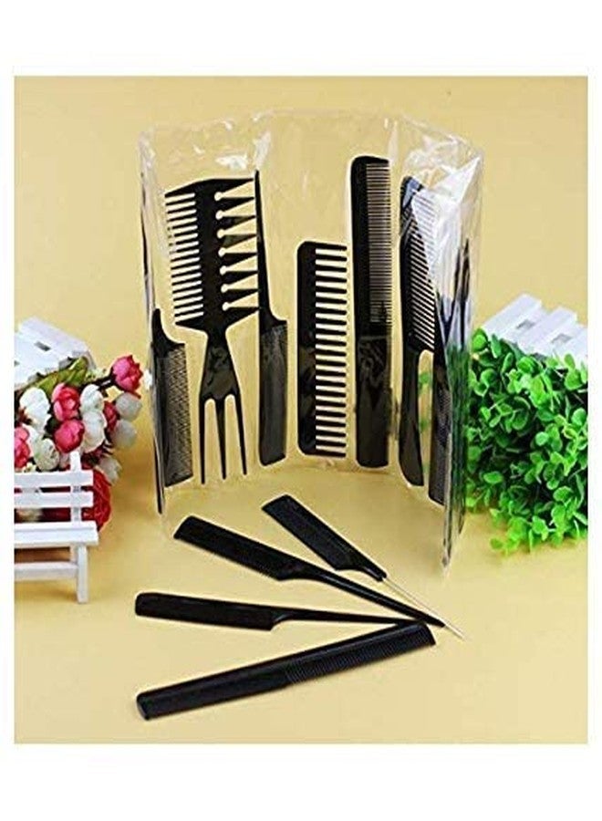 BOTIST Professional Hair Cutting and Styling Comb Kangi Salon Kit Combs Cumb Come Hair Comp - Combo Set of 10; Black - Image 5
