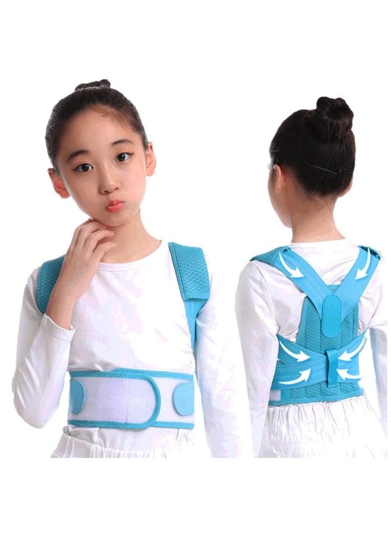 Generic Back Brace, Posture Corrector for Kids Teens, Relieve Back Pain Adjustable Upper Back race Spinal Support with Soft Shoulder Pads to Prevent Humpback, Recommended by Doctor (M, Blue)  - Image 1