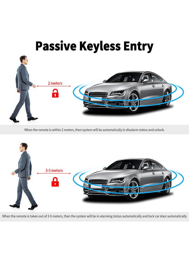 Generic - Passive Keyless Entry Car Alarm System Car Keyless Entry Starter System Lock Unlock Push Button Car Remote Starter Stop System - Image 1