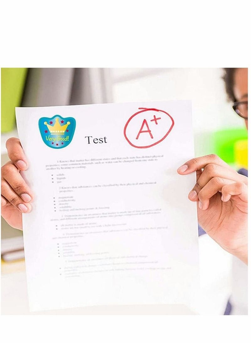 SYOSI 500 Pieces Kinds of Crown Stickers 6 Designs Reward Suitable for Children's Teachers Adults Parents Classroom School Work Learning and Training Gifts - Image 5