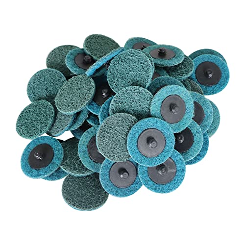 findmall 50Pcs 2 Inch Blue Quick Change Surface Prep Conditioning Discs, Fine Grit for Cleaning, Finishing and Deburring on Metals - Image 1