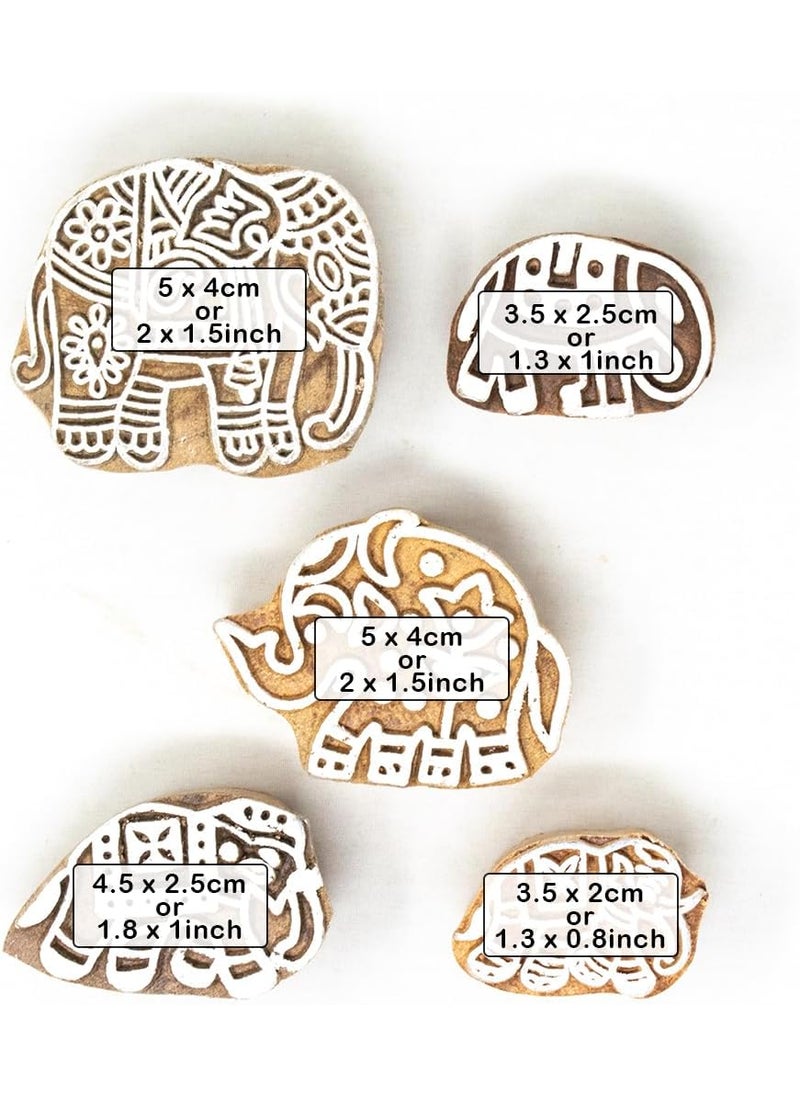 Hashcart Hashcart Wooden Stamp Block  Printing Stamp Design Set  Block for Printing Saree Border  Dresses Craft Card Making Scrapbook Clay Pottery  Set of 5  - Image 4