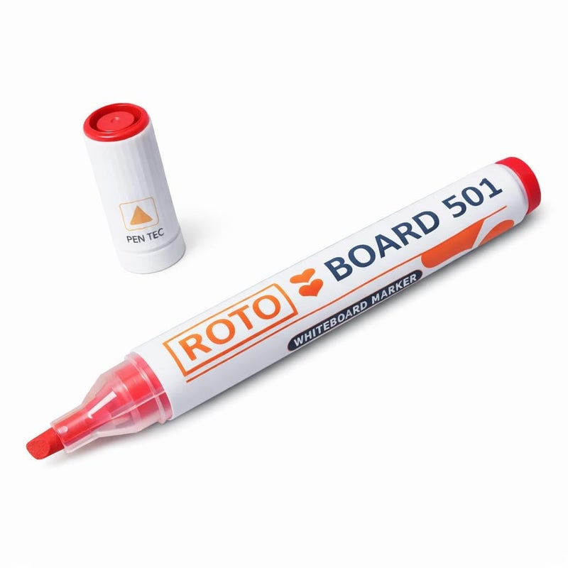 ROTO BOARD 501 WHITE BOARD MARKER, RED, CHISEL TIP, SMOOTH WRITING