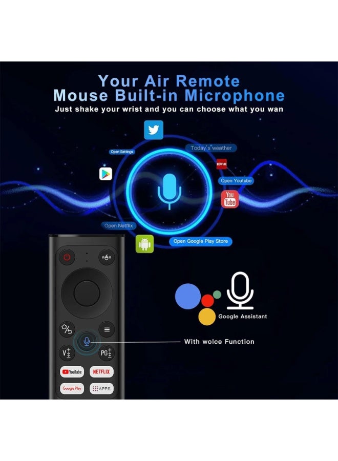 فأرة هوائية صوتية ولوحة مفاتيح لاسلكية صغيرة عن بُعد – جهاز تحكم 4 في 1 بتقنية 2.4G، يدعم التحكم الصوتي، التعلم بالأشعة تحت الحمراء، الجيروسكوب، وقابل لإعادة الشحن عبر USB-C، متوافق مع أجهزة Android وWindows وMac وLinux. - Image 2