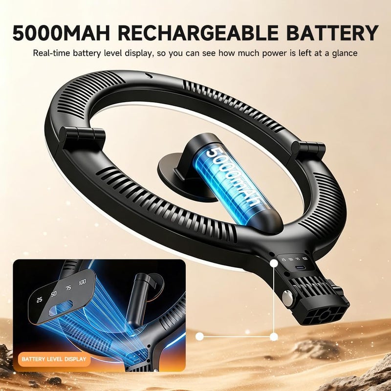 Highdas 10 Inch FoldAble Magnetic Ring Light with Pop Up Tripod for iPhone Mag Safe,5000mAh Rechargeable Ring Light 3000k-6500K Phone Tripod with Light for Video, Photography, Live Stream, TikTok, YouTube - Image 3
