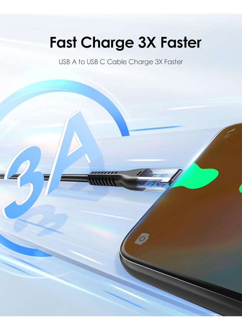 LENTION USB Type C Cable 9V/3A Fast Charging (2-Pack 6.6ft+6.6ft), USB A to USB C 27W Braided Charger Cord Compatible with Samsung Galaxy S10 S10E S9 S8... - Image 4