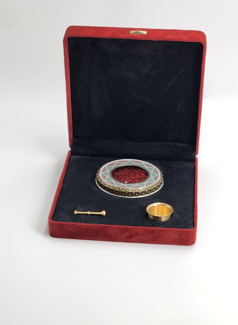 Salman Saffron Super Negin Safron in Velvet Gift Box with prop - Box Size 205x190x47 mm - Image 1