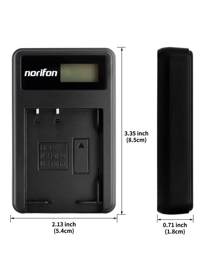 Norifon شاحن USB LCD NP-BD1 لكاميرات سوني سايبر شوت DSC-P100، DSC-P120، DSC-P150، DSC-P200، DSC-T5، DSC-T50، DSC-T500، DSC-T70، DSC-T700، DSC-T75، DSC-T77، DSC-T9، DSC-T90، DSC-TX1 والمزيد - Image 4