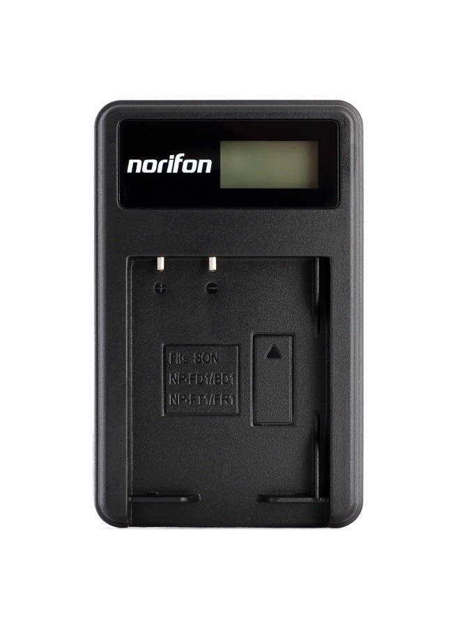 Norifon شاحن USB LCD NP-BD1 لكاميرات سوني سايبر شوت DSC-P100، DSC-P120، DSC-P150، DSC-P200، DSC-T5، DSC-T50، DSC-T500، DSC-T70، DSC-T700، DSC-T75، DSC-T77، DSC-T9، DSC-T90، DSC-TX1 والمزيد - Image 1