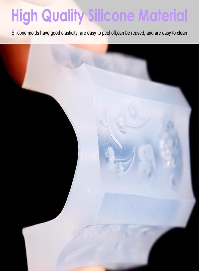 MAYCREATE® 4PCS 3D Gel Nail Art Flower Molds Silicone Nail Molds DIY Flower Charms for Nails Design Spring Summer Flowers Silicone Mold Floral Nail Stencils Manicure Carved Template Blossom - Image 5