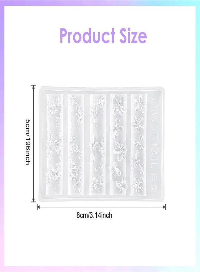 MAYCREATE® 4PCS 3D Gel Nail Art Flower Molds Silicone Nail Molds DIY Flower Charms for Nails Design Spring Summer Flowers Silicone Mold Floral Nail Stencils Manicure Carved Template Blossom - Image 2