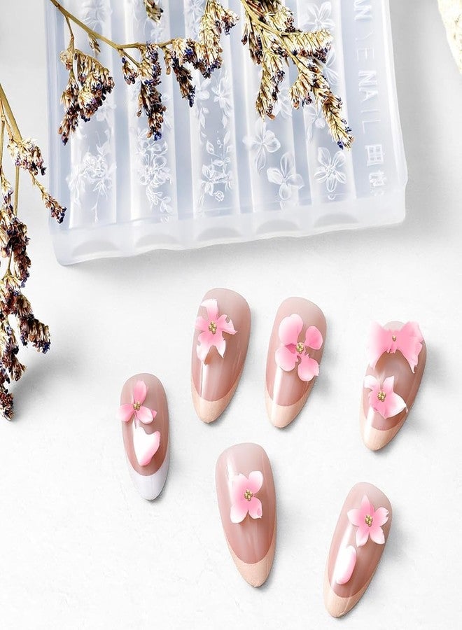 MAYCREATE® 4PCS 3D Gel Nail Art Flower Molds Silicone Nail Molds DIY Flower Charms for Nails Design Spring Summer Flowers Silicone Mold Floral Nail Stencils Manicure Carved Template Blossom - Image 4