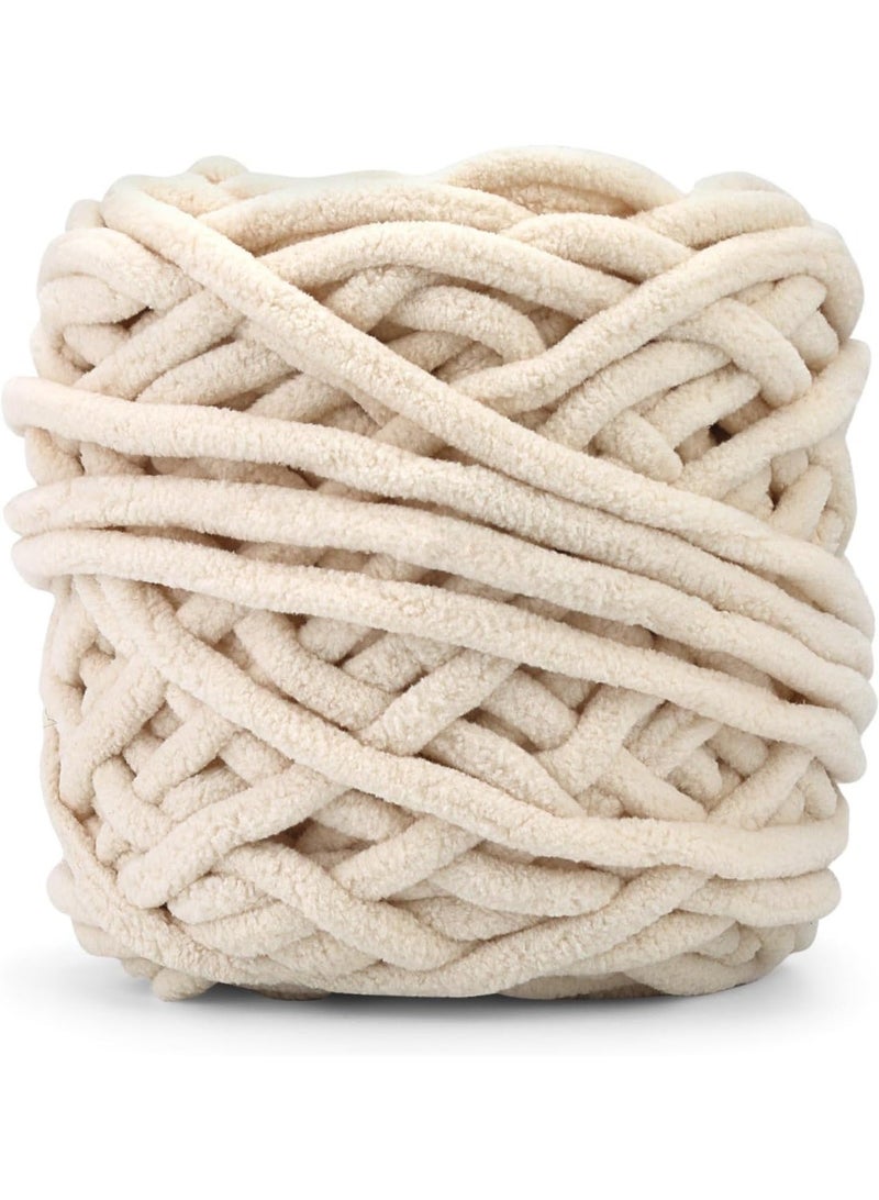Chunky Chenille Yarn, Soft Thick Fluffy Yarn for Hand Knitting, Plush Yarn for Crocheting, 43Yds Velvet Crochet Yarn for Making Blankets Weaving DIY Craft - Image 1