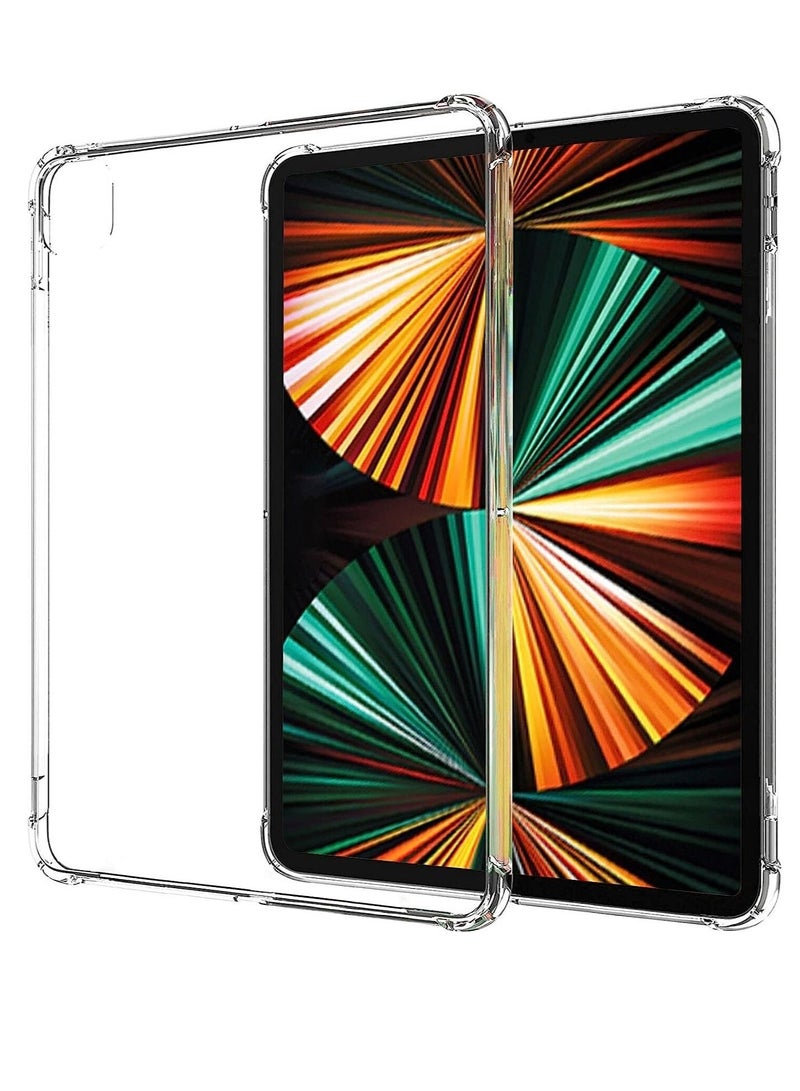 IAF Silicon Clear Case for iPad Pro 12.9'' (5th Gen ) 2021, TPU Shockprooof Back Cover, Slim-Fit Protective Case for iPad Pro 12.9 inch 5th Generation