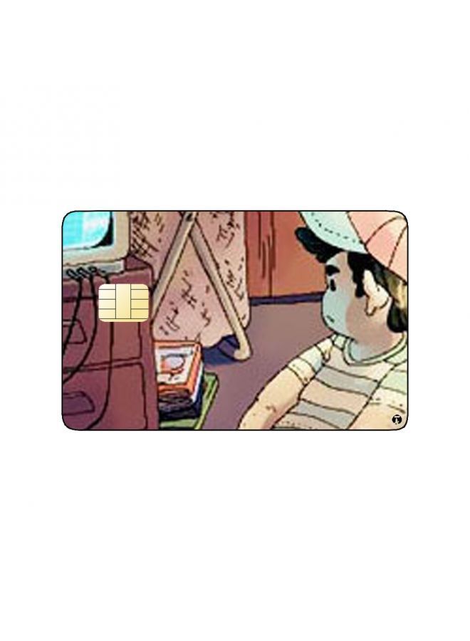 RKN PRINTED BANK CARD STICKER Cute Boy Drawing Playing Video Game - Image 1