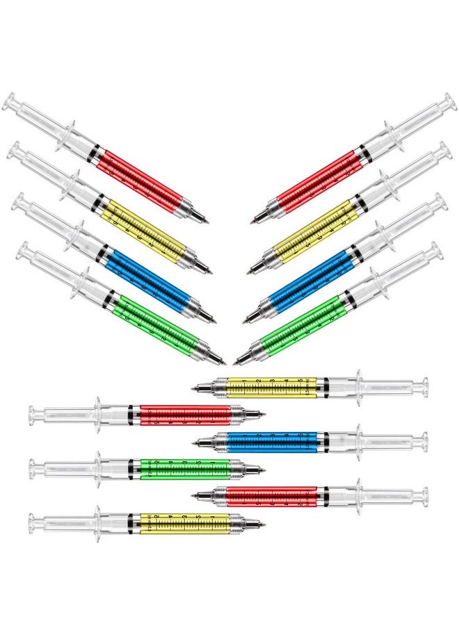 SunAngel - Multicolor Syringe Pen Writes In Black Inknurse Pens Imaginary Doctor Play Office Supplies (Redgreenyellowblue 24 Pieces) - Image 1