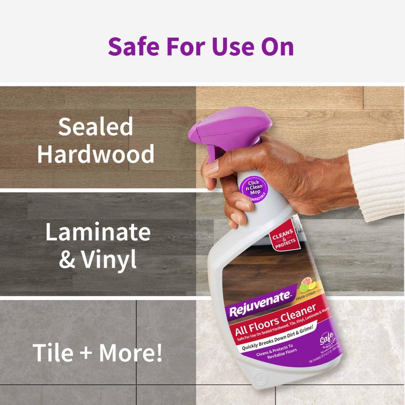 Rejuvenate High Performance All-Floors and Hardwood No Bucket Needed Floor Cleaner Powerful PH Balanced Shine with Shine Booster Technology Low VOC Best in Class Products 32oz - Image 2