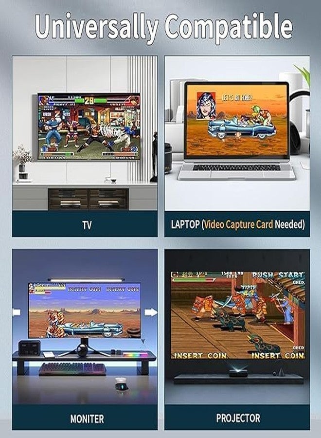 جهاز ألعاب فيديو لاسلكي SSR [إصدار جديد 2025]، وحدة تحكم لاسلكية 2.4 جيجا هرتز، منفذ USB مدمج، أكثر من 21000 لعبة مخزنة على بطاقة ذاكرة TF سعة 64 جيجابايت، يدعم 9 محاكيات، يدعم دقة 4K فائقة الوضوح، مخرج HDMI للتلفزيون. - Image 2