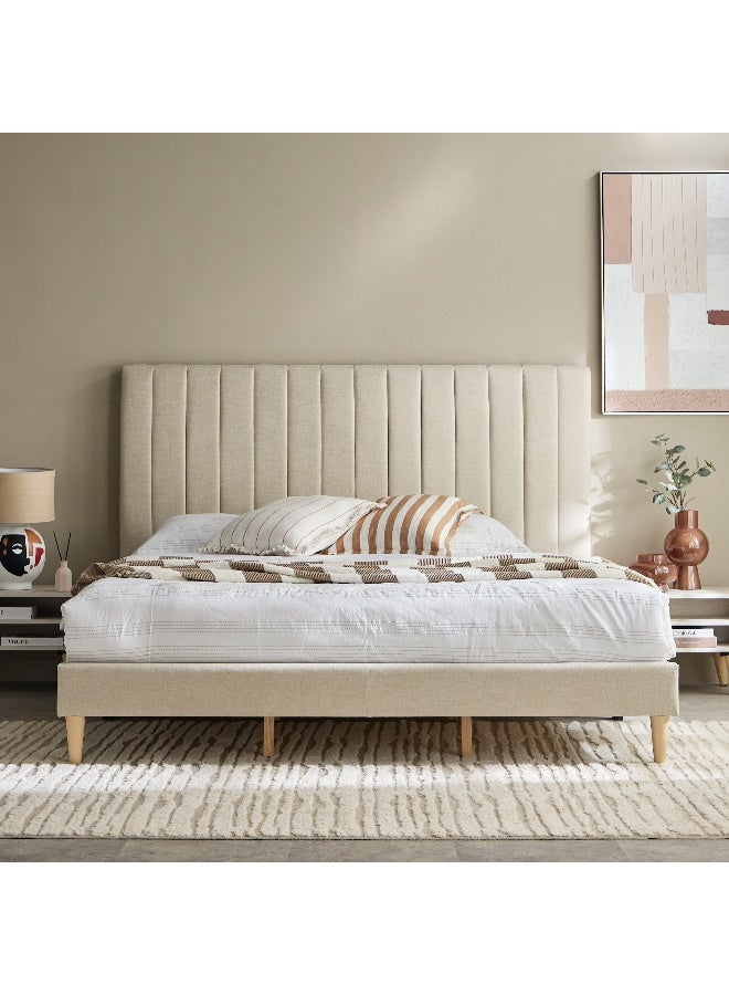 Home Box سرير ملكي مبطن ذكي بلايز مع 2 طاولات جانبية - 180x200 سم - Image 2