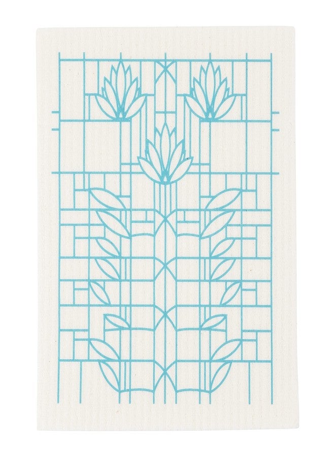 KAF Home Frank Lloyd Wright Swedish Dish Cloths (6.7 x 7.5-inch) - Set of 3 Reusable, Absorbent Cellulose Sponge Towels for Kitchen, Cleaning Counters, and Washing Dishes (Water Lilies) - Image 5