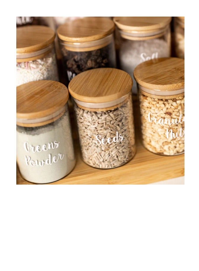 Homesmiths Honey Bee 200ML Multipurpose Airtight Round Glass with Bamboo Lid For Kitchen & Pantry - Image 2