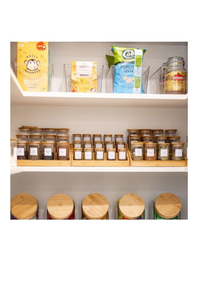 Homesmiths Honey Bee 200ML Multipurpose Airtight Round Glass with Bamboo Lid For Kitchen & Pantry - Image 4