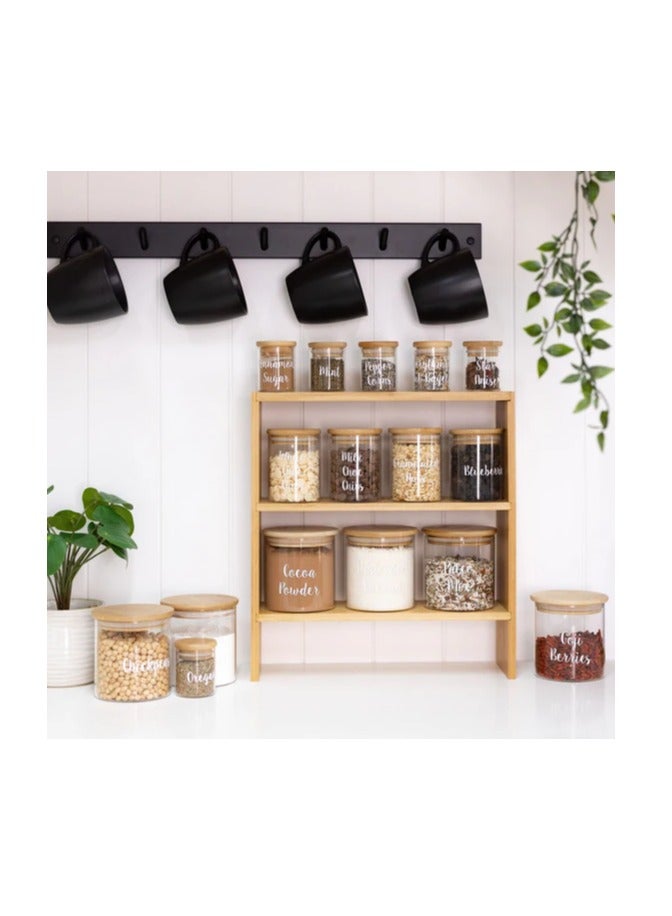 Homesmiths Honey Bee 200ML Multipurpose Airtight Round Glass with Bamboo Lid For Kitchen & Pantry - Image 3