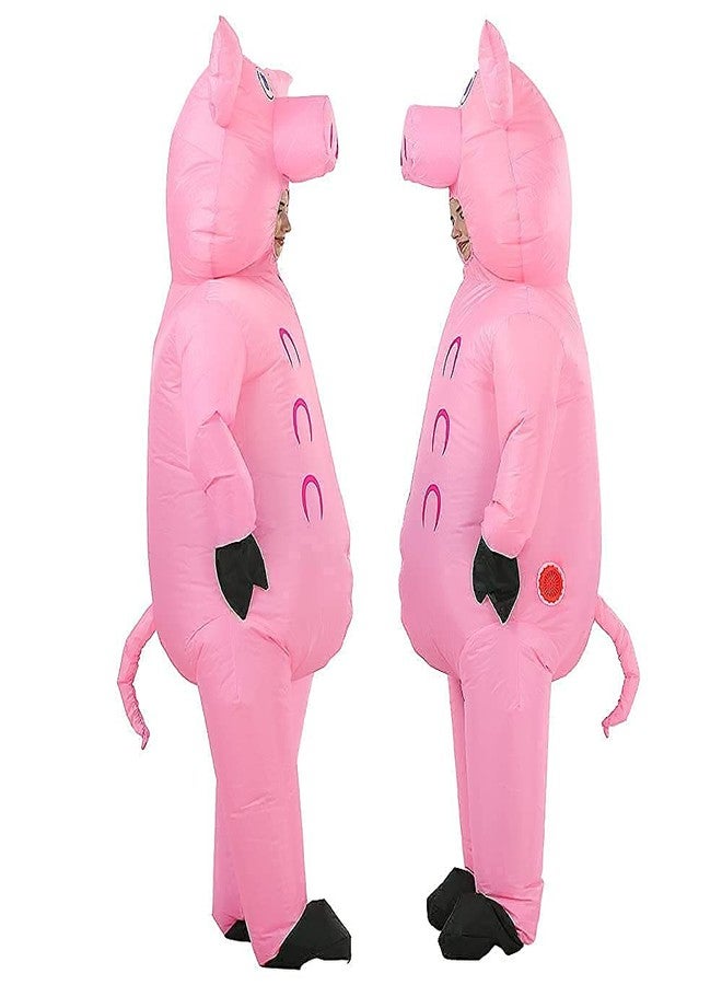 RHYTHMARTS Inflatable Pig Costume Halloween Costume Fancy Dress Pink Pig Costume Adult (1pcs), Pink Pig, Adult size - Image 4