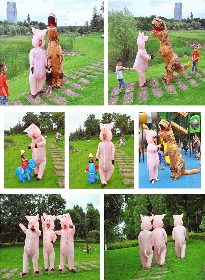 RHYTHMARTS Inflatable Pig Costume Halloween Costume Fancy Dress Pink Pig Costume Adult (1pcs), Pink Pig, Adult size - Image 5