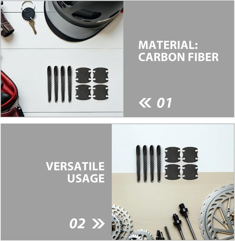 ORFOFE 3 Sets Carbon Fiber Car Door Handle Protector Film Anti-Scratch Door Bowl and Handle Covers Universal for Paint Protection - Image 3