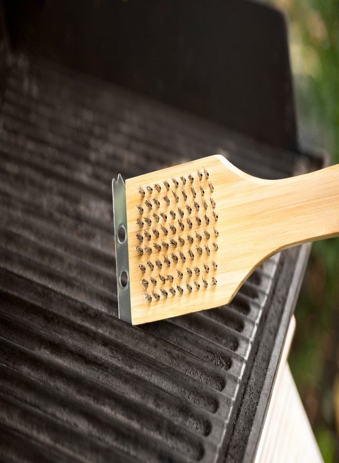 Outset QV40 Verde Collection Grill Brush and Scraper, 14.5 inches, Bamboo Handle - Image 3