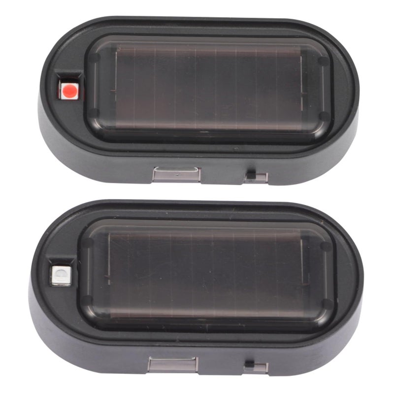 2pcs Solar Powered LED Warning Lamp USB Rechargeable Car Security Flashing Light - Image 2
