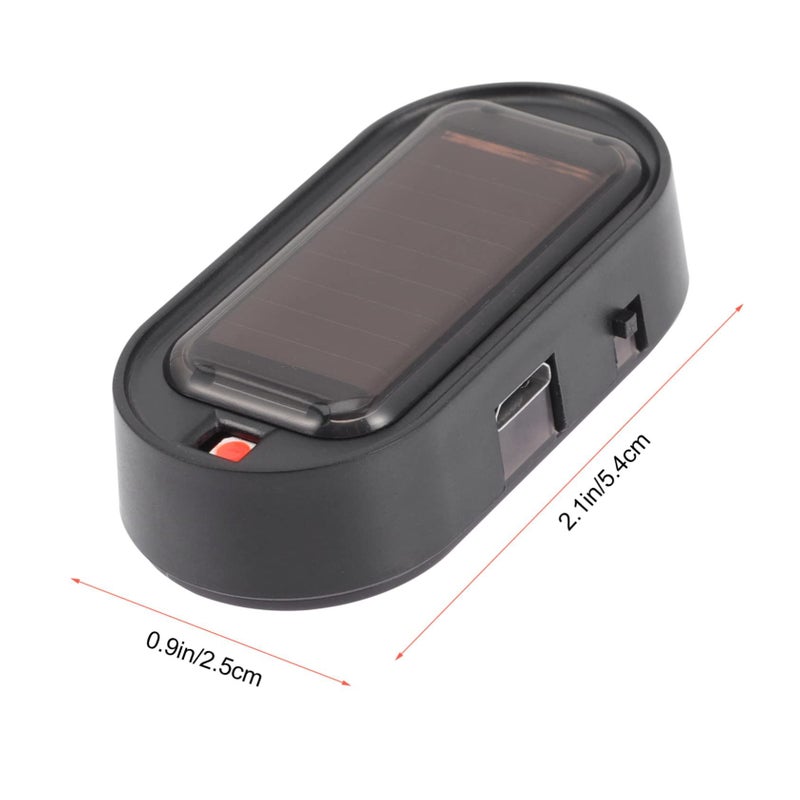 2pcs Solar Powered LED Warning Lamp USB Rechargeable Car Security Flashing Light - Image 3