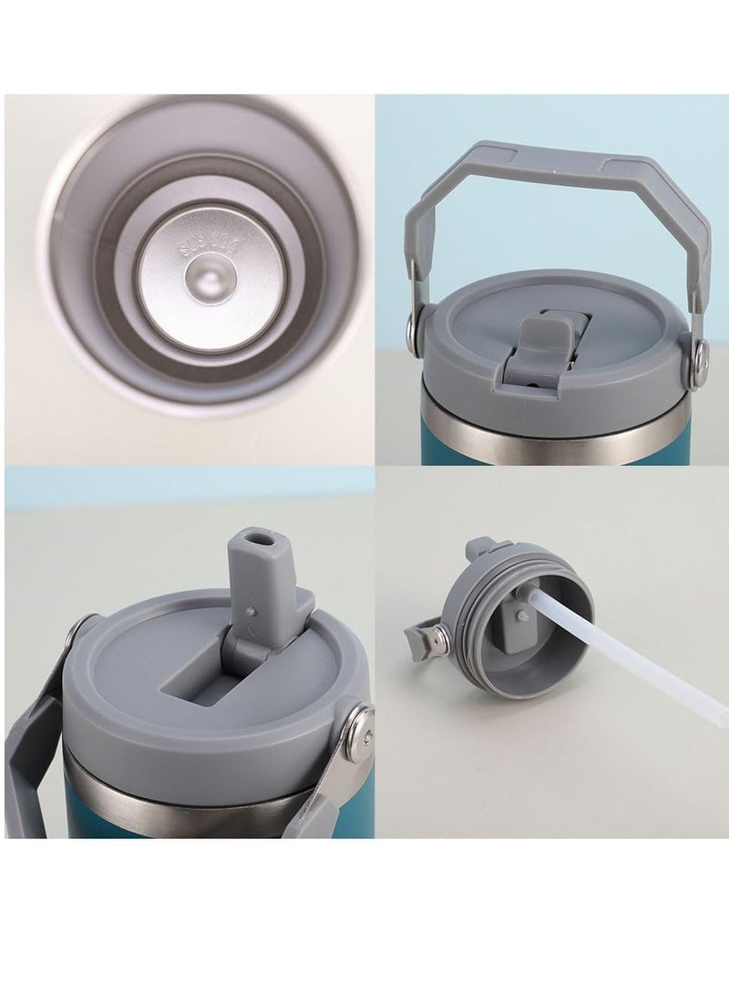 ELTRAZONE Stainless Steel Tumbler with Handle & Straw Lid – Vacuum Insulated Water Bottle, Leak-Resistant Flip Lid, Reusable Cup for Home, Office, or Car - Image 3