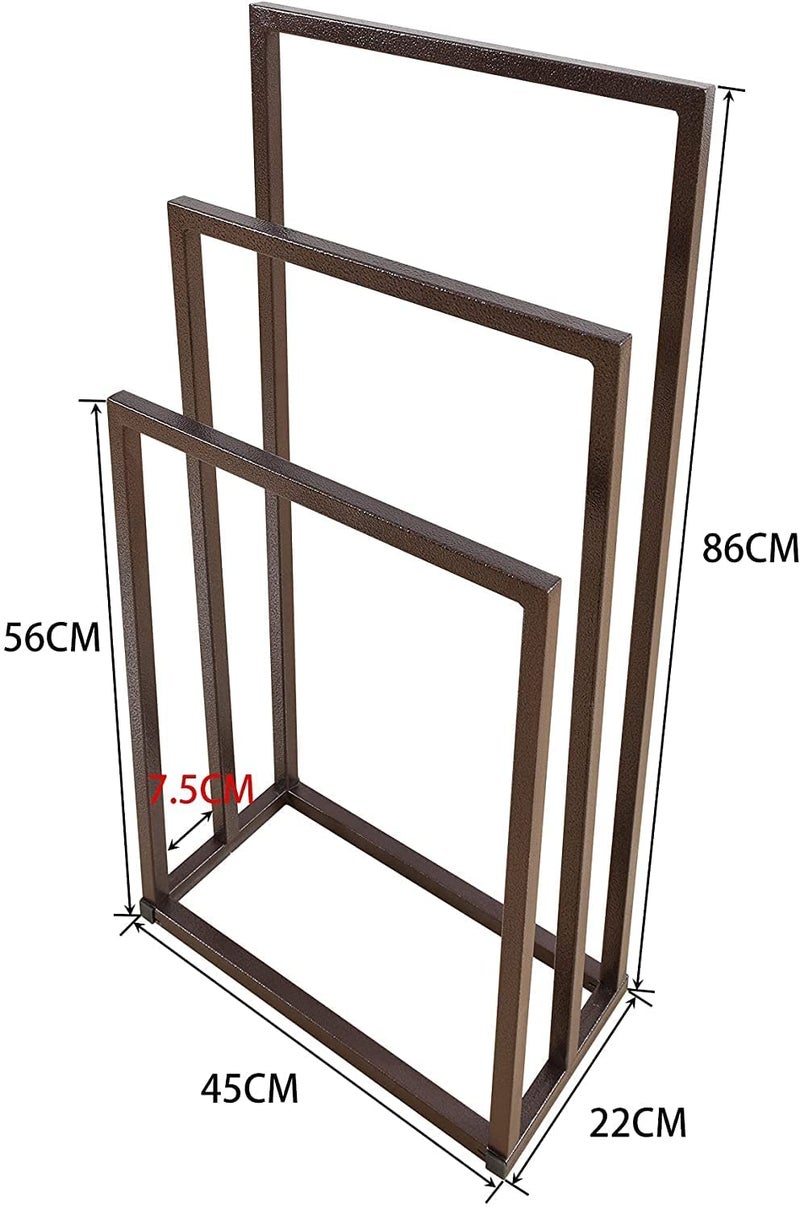 Indian Decor 21579 Space Saving Freestanding Towel Stand Brown Floor Standing Towel Stand/Bath Organizer/Towel Drying Rack 45 X 22 X 86 - Brown - Metal - Image 4