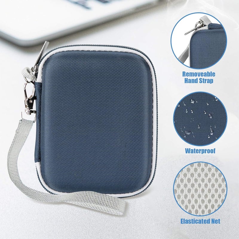 KSA market compliant quality Hard Carrying Case Compatible for Samsung T7/ T7 Touch Portable SSD with 2 Cable Ties, Shockproof Travel Organizer for T7/ T7 Touch 500GB 1TB 2TB USB 3.2 External Solid State Drives -Navy All condition fit - Image 3