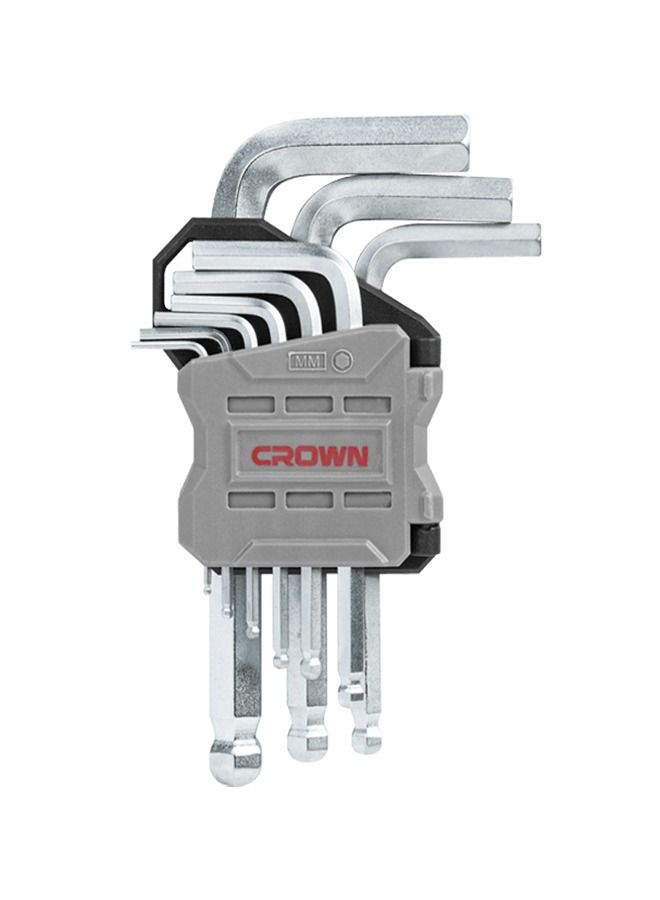 Crown Ball End Hex Key Set, 9 Pcs