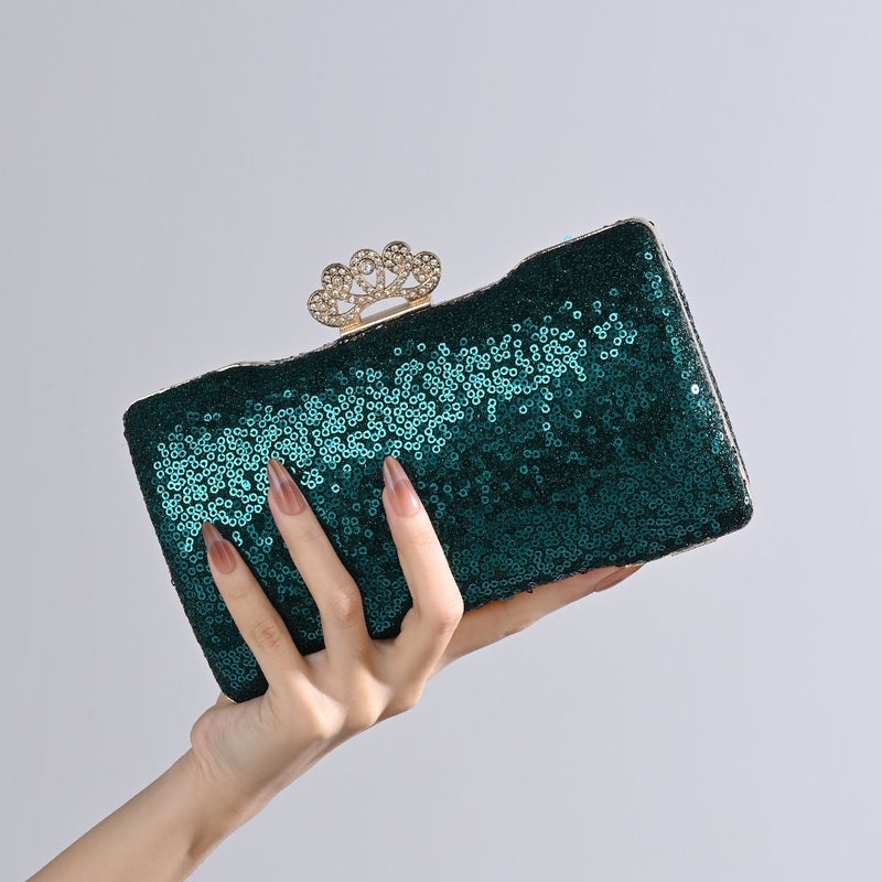 New Sequin Women'S Clutch Bag Bridal Dress Banquet Evening Bag Single Shoulder Diagonal Hand Carry - Image 5