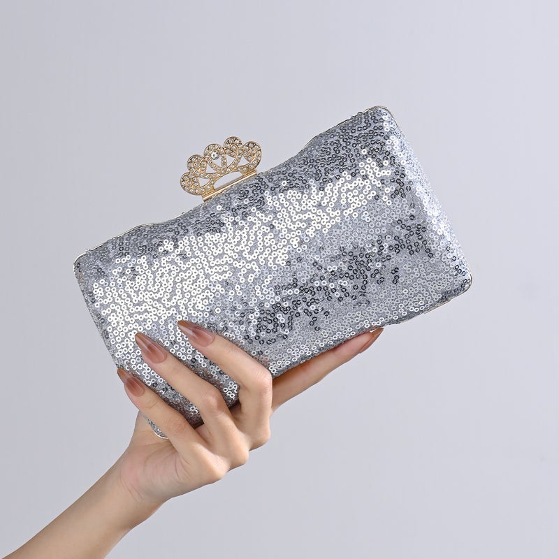 New Sequin Women'S Clutch Bag Bridal Dress Banquet Evening Bag Single Shoulder Diagonal Hand Carry - Image 1