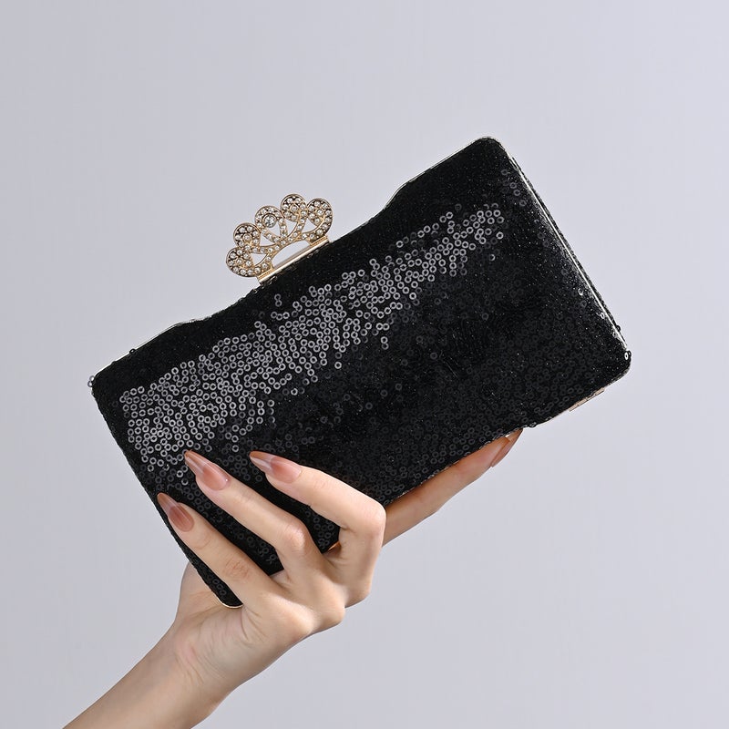 New Sequin Women'S Clutch Bag Bridal Dress Banquet Evening Bag Single Shoulder Diagonal Hand Carry - Image 3