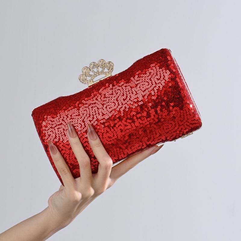 New Sequin Women'S Clutch Bag Bridal Dress Banquet Evening Bag Single Shoulder Diagonal Hand Carry - Image 4