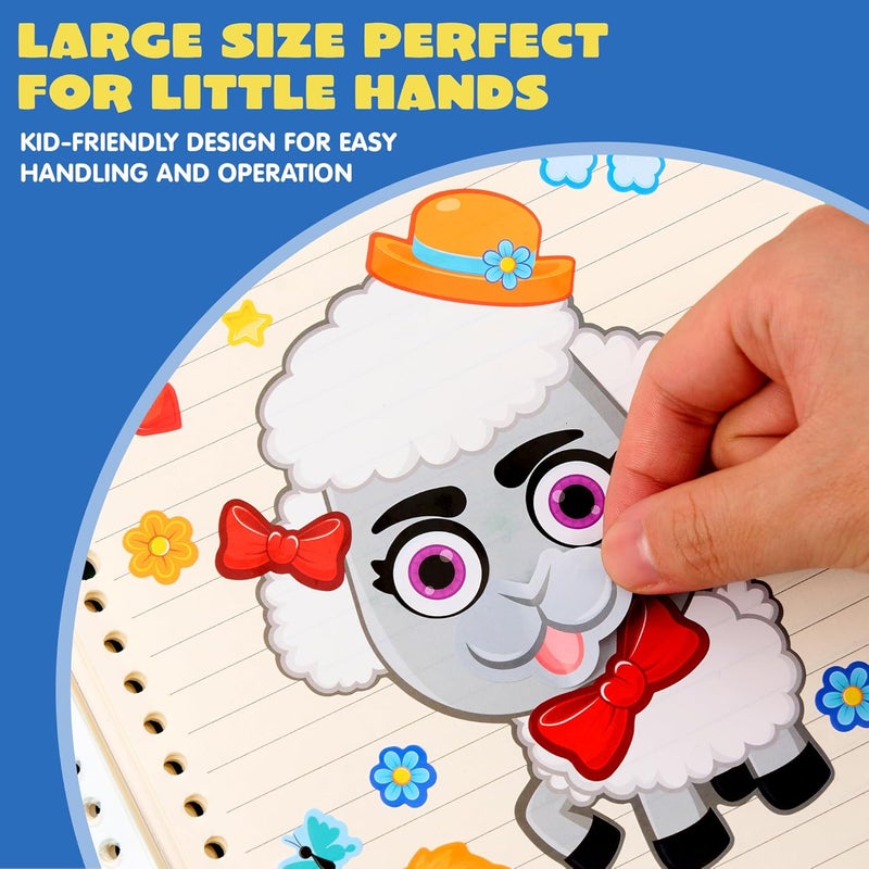 JOYIN 24PCS 9"x6" Make a face Stickers for Kids, Make Your Own Farm Animal Stickers, Party Favors Kids Crafts, Goodie Bags Stuffers, Classroom Rewards - Image 2