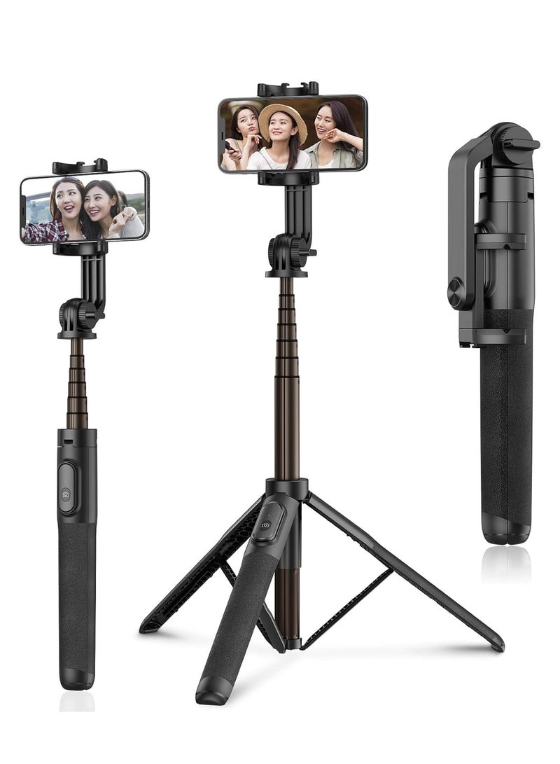 K21 Integrated Tripod BT 4.0 Wireless Selfie Stick for Smart Phone Black - Image 1