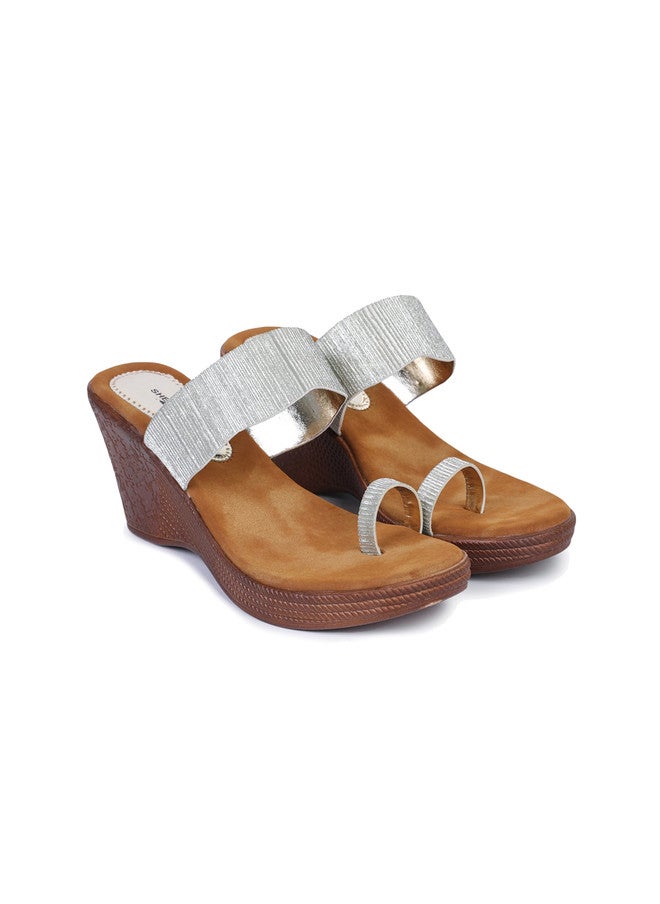 She Zone Textured Wedge Sandals for Women - Image 2