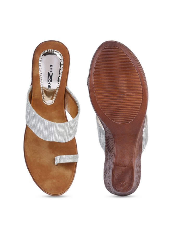 She Zone Textured Wedge Sandals for Women - Image 5