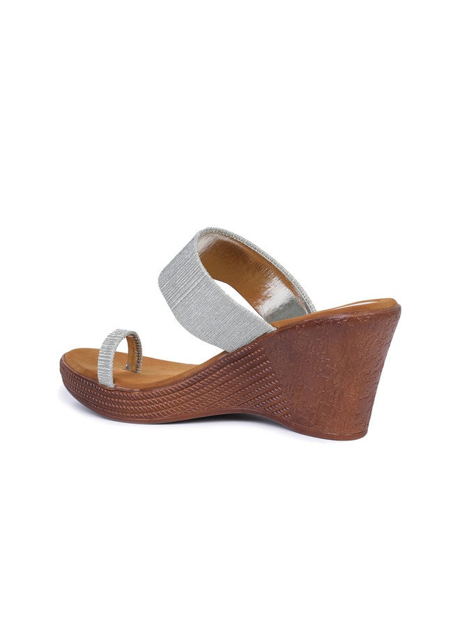 She Zone Textured Wedge Sandals for Women - Image 3